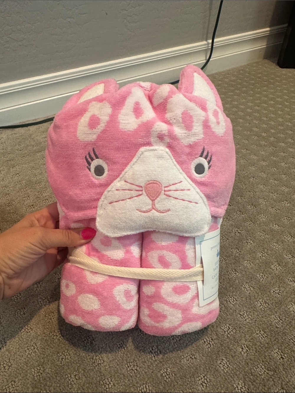 Pink Leopard Hooded Bath Wrap